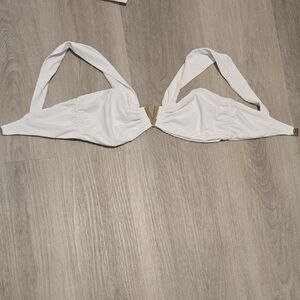 Chic White Halter Bra with Gold Accent